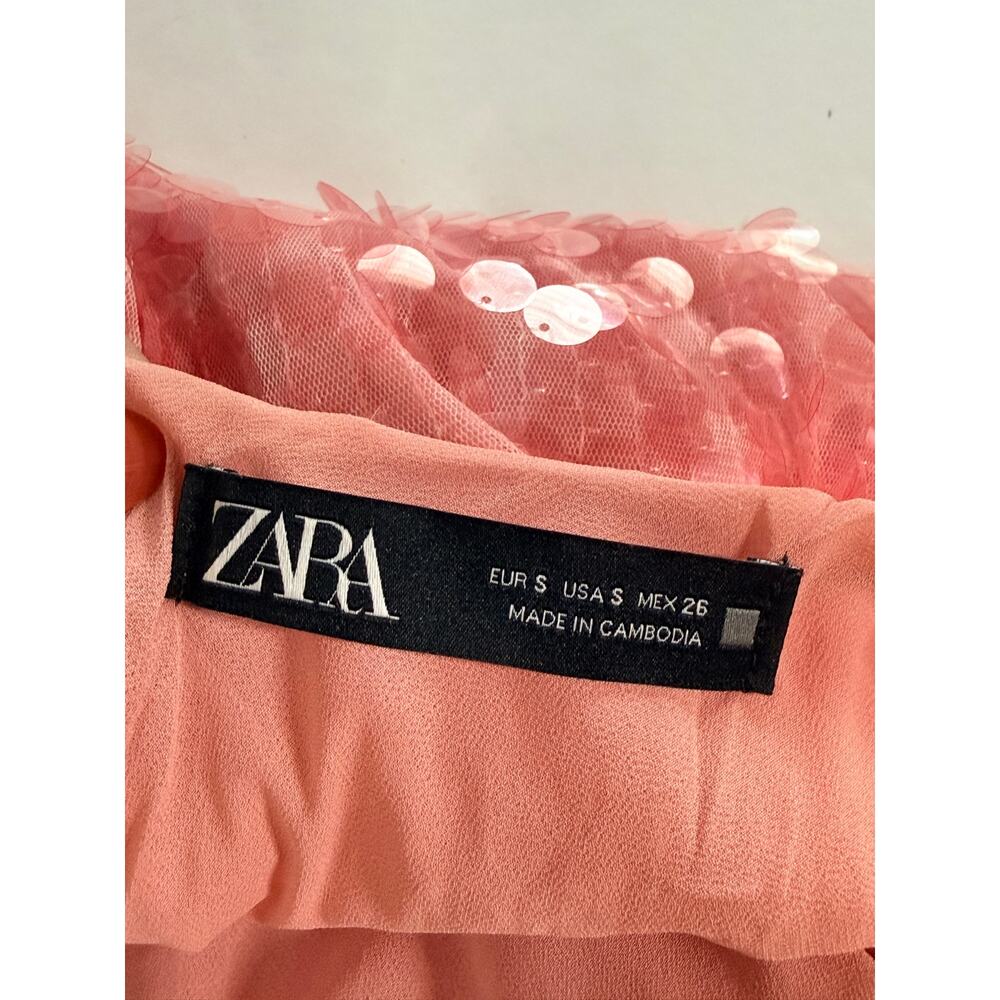 Zara Pink Sequin Mini Dress - Picture 3 of 11